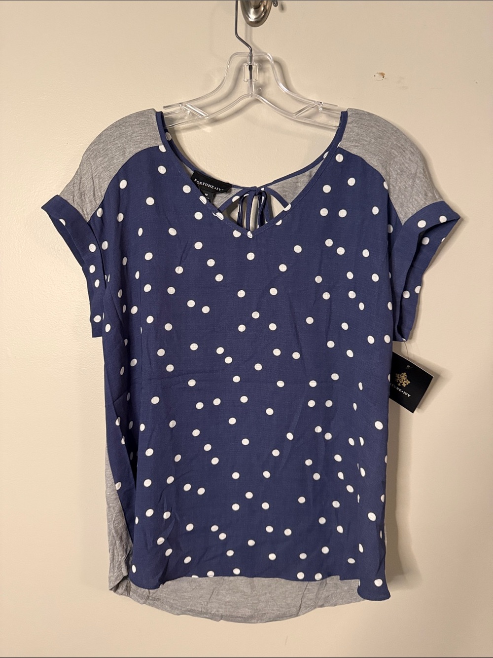 Fortune + Ivy Cheylee Mixed Media Blouse - Picture 2 of 5